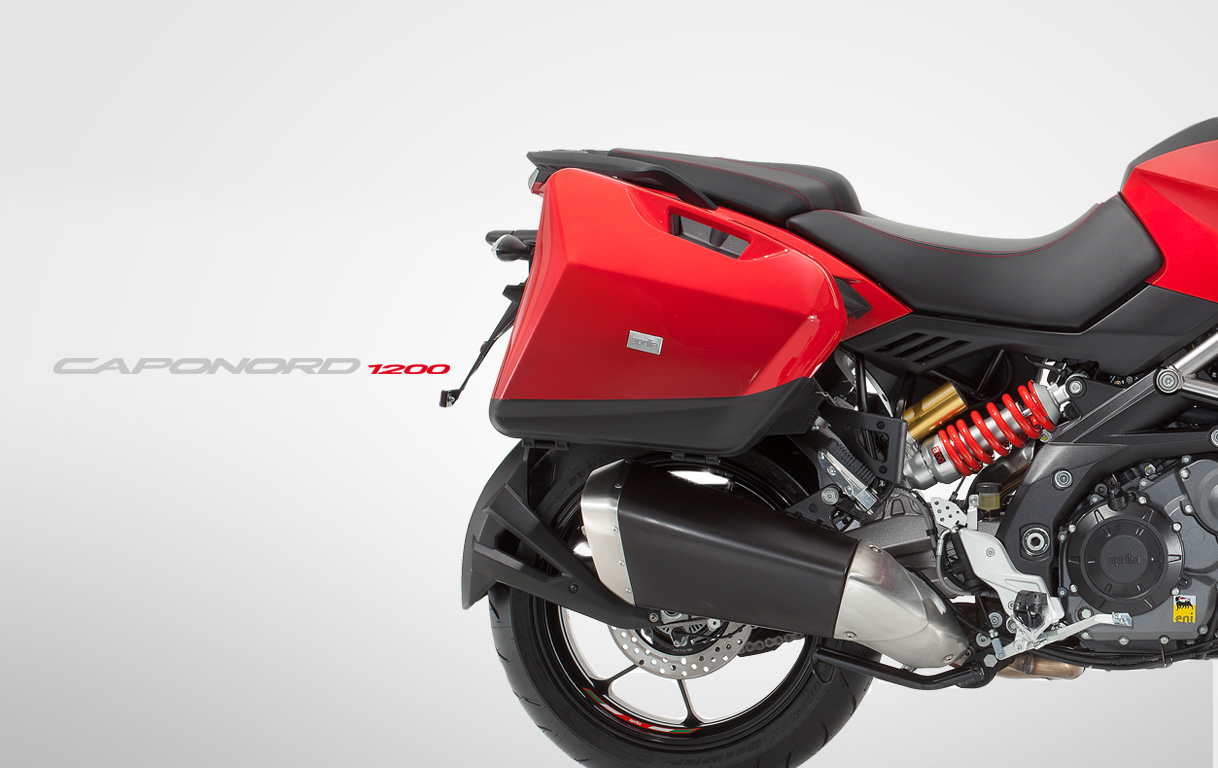 Aprilia Caponord 1200 Travel Pack red and logo